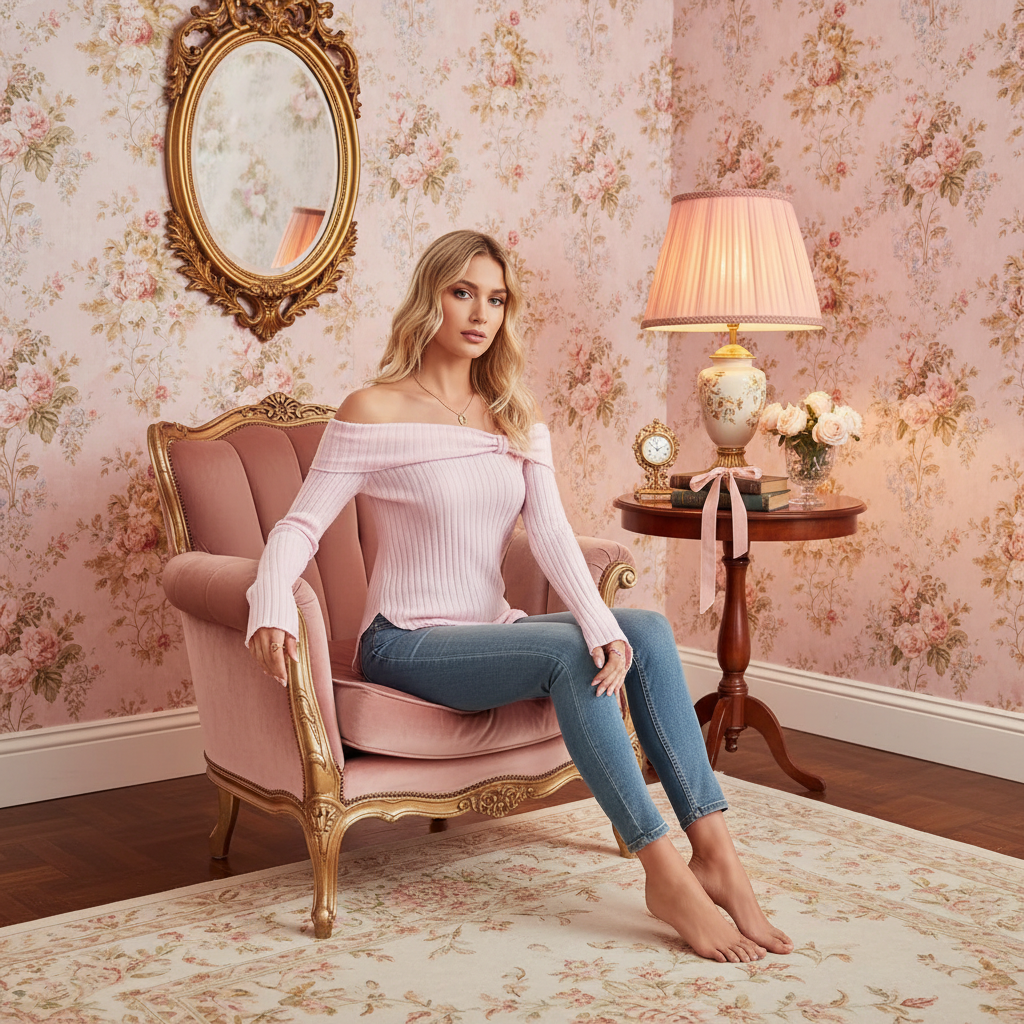 PINKLIZZIE | Bow-Tie One-Shoulder Ribbed Knit Top