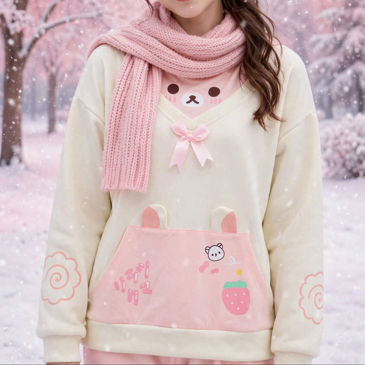 PINKLIZZIE | Off-Shoulder Bow Sweatshirt Top