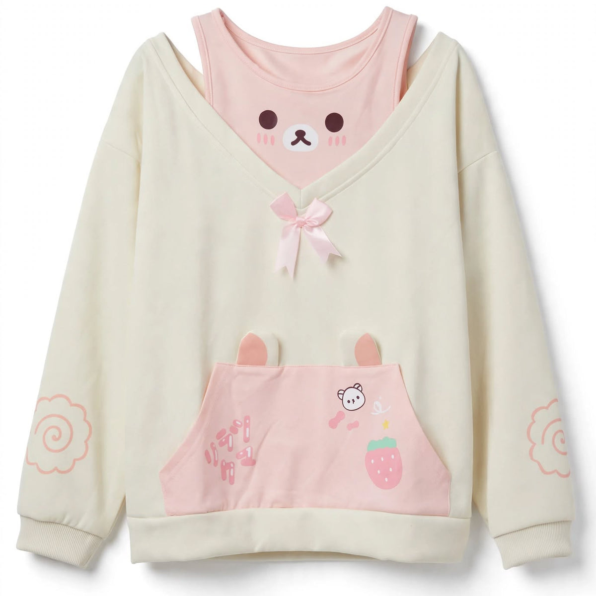 PINKLIZZIE | Off-Shoulder Bow Sweatshirt Top