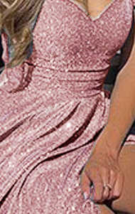 Sequin Strapless Side-Slit Maxi Dress