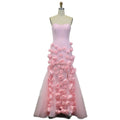 Baby Pink 3D Floral Mermaid Gown