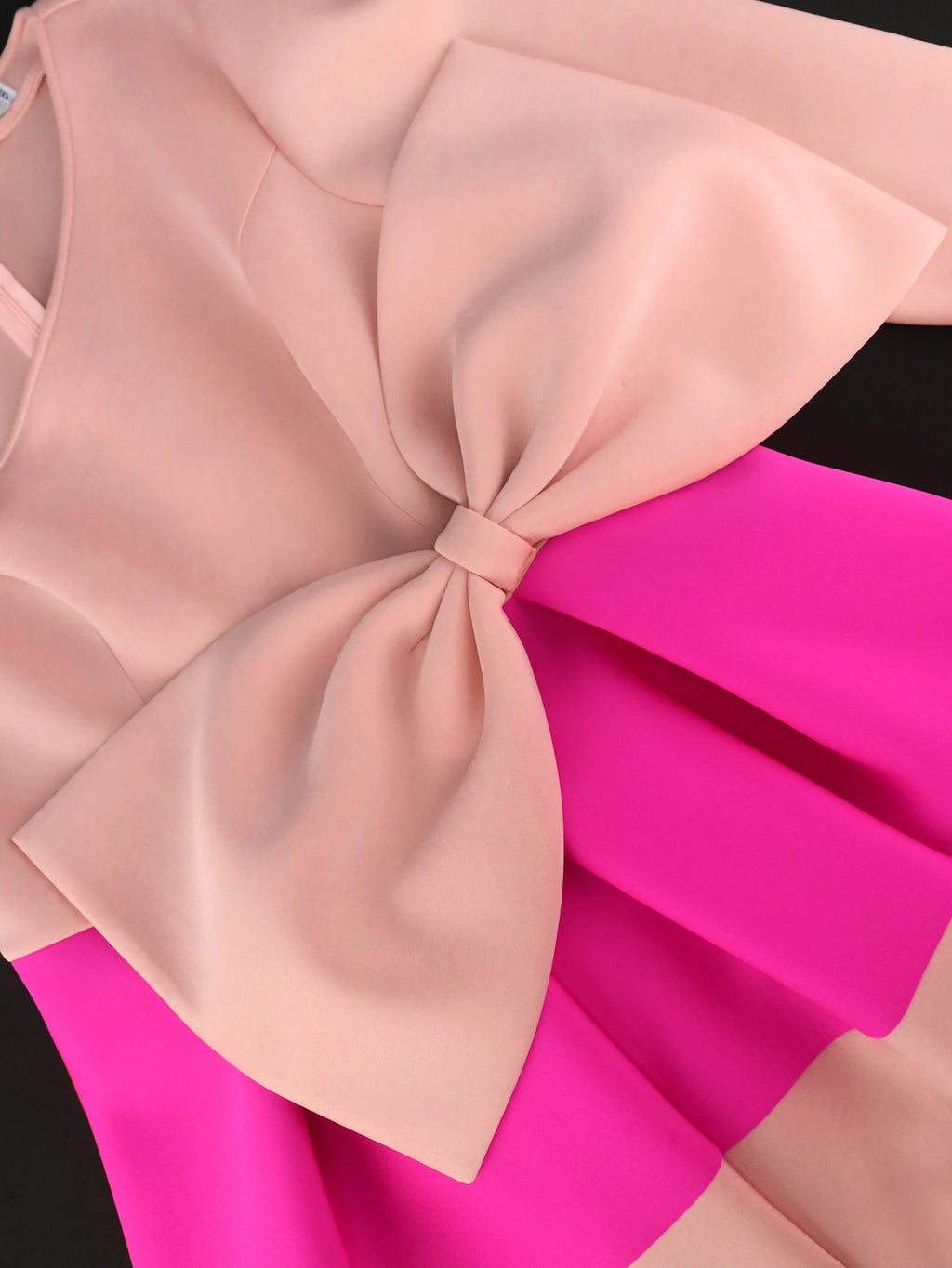 Hot Pink Bow A-Line Dress