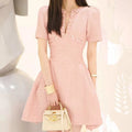 Pink Tweed Sequin A-Line Mini Dress