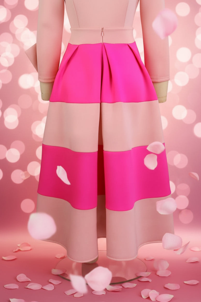 Hot Pink Bow A-Line Dress