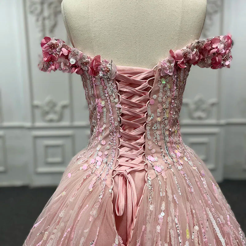 Pink Satin Evening Gown
