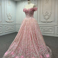 Pink Satin Evening Gown