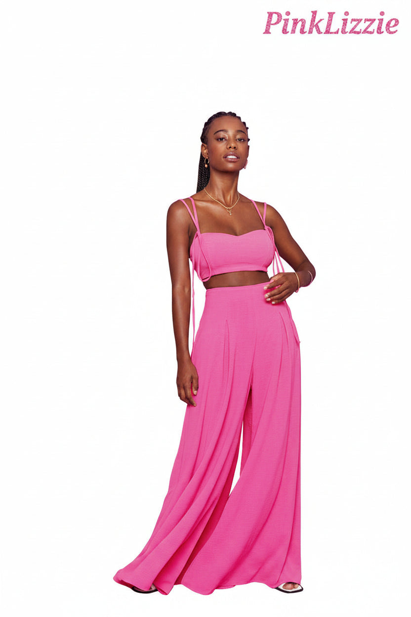 Blush Bandeau & Wide-Leg Two-Piece