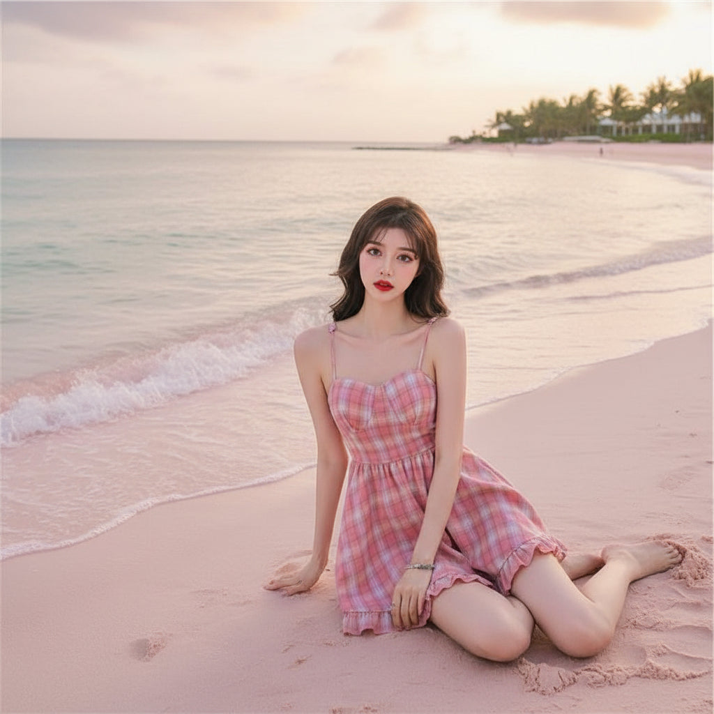 Pink Plaid Cami Sundress