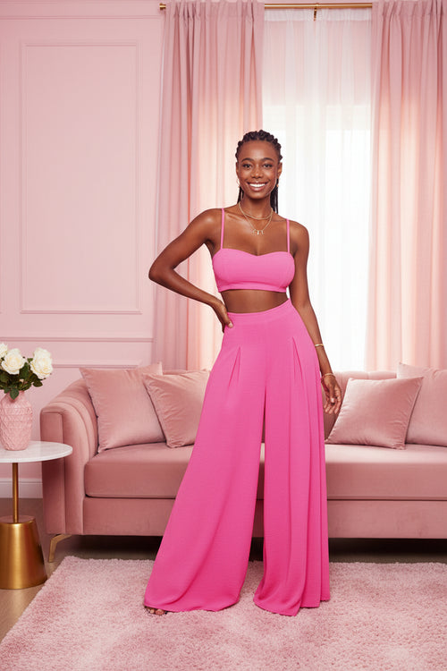 Blush Bandeau & Wide-Leg Two-Piece