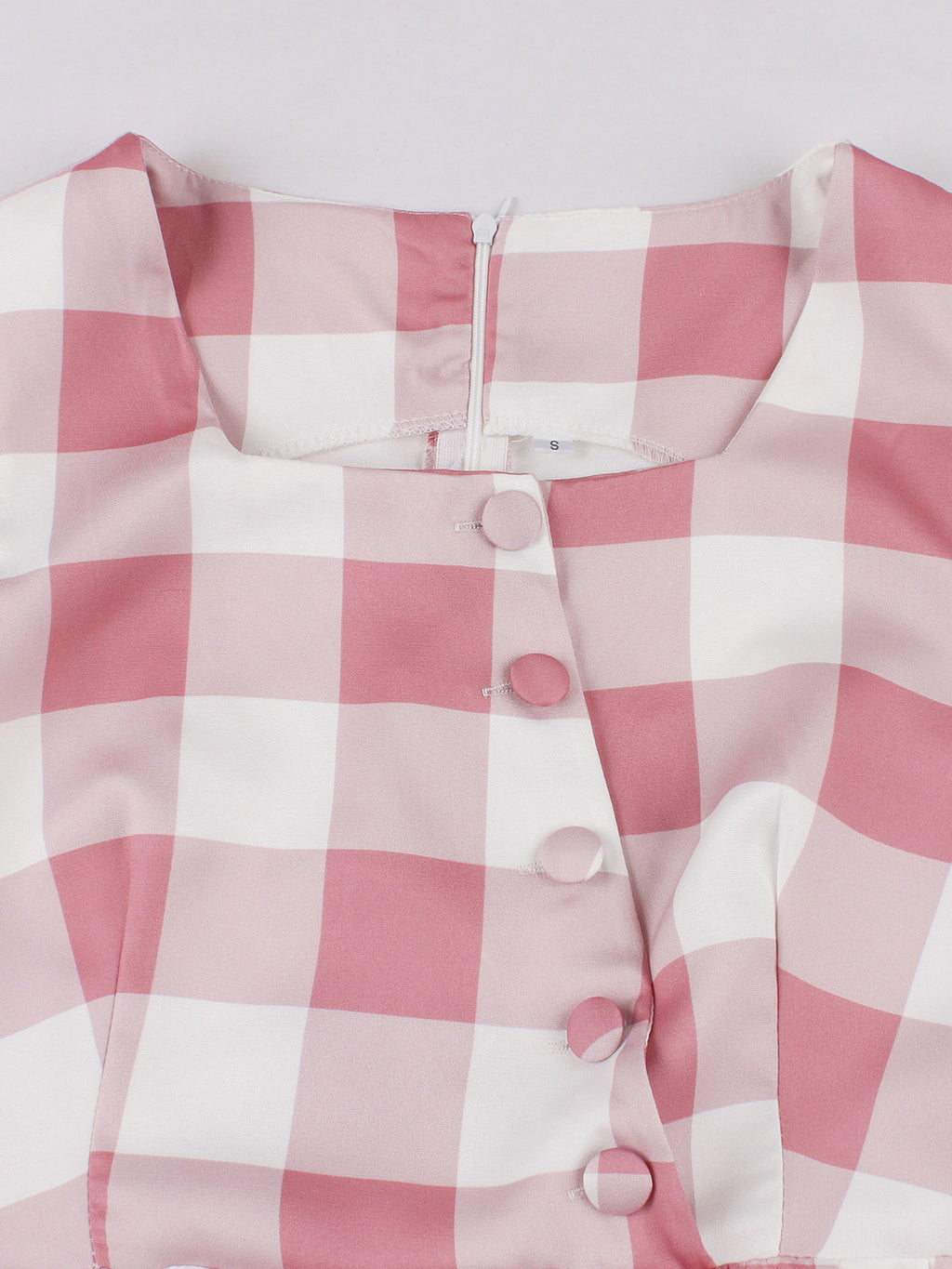 Pink Plaid Strap Midi Dress
