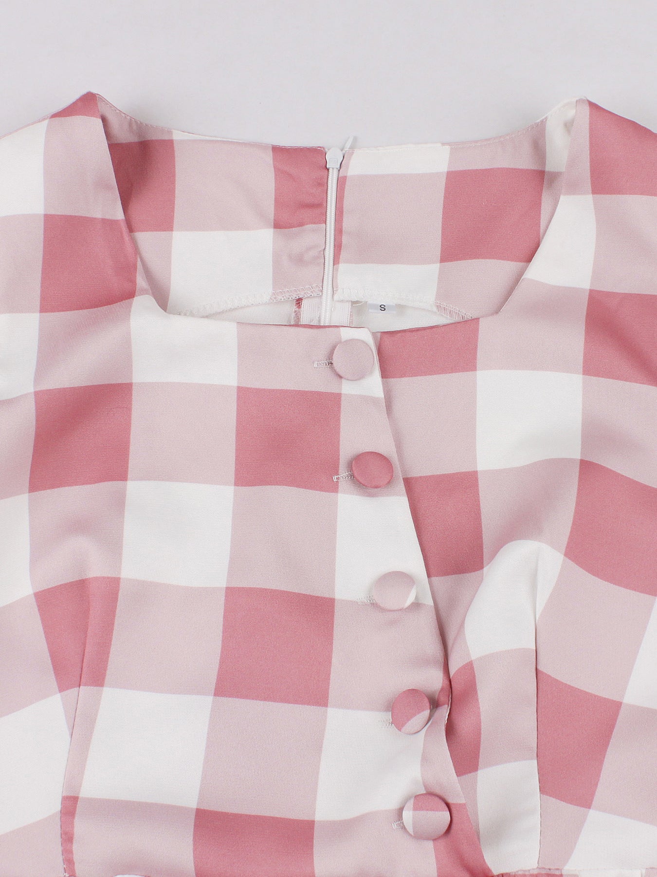 Pink Plaid Strap Midi Dress