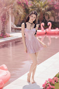 Pink Skirted One-Piece Swimsuit
