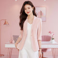 Pink Three-Quarter Sleeve Blazer
