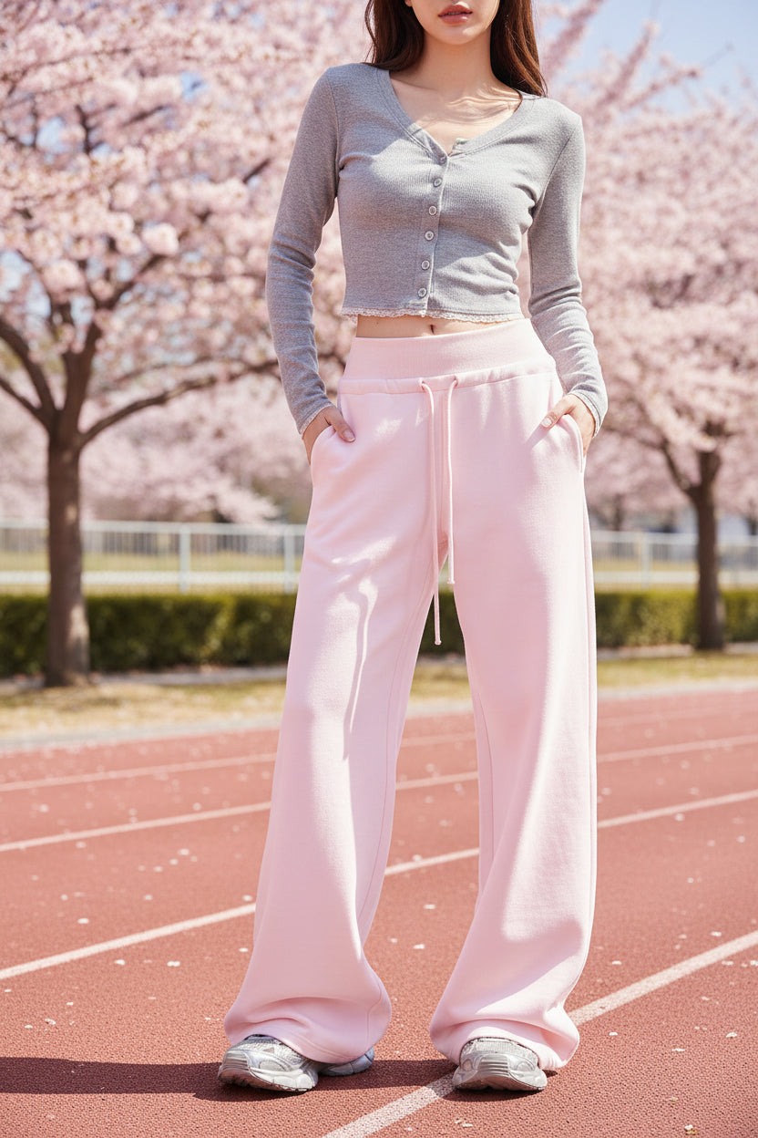 Fleece-Lined Retro Wide-Leg Trouser