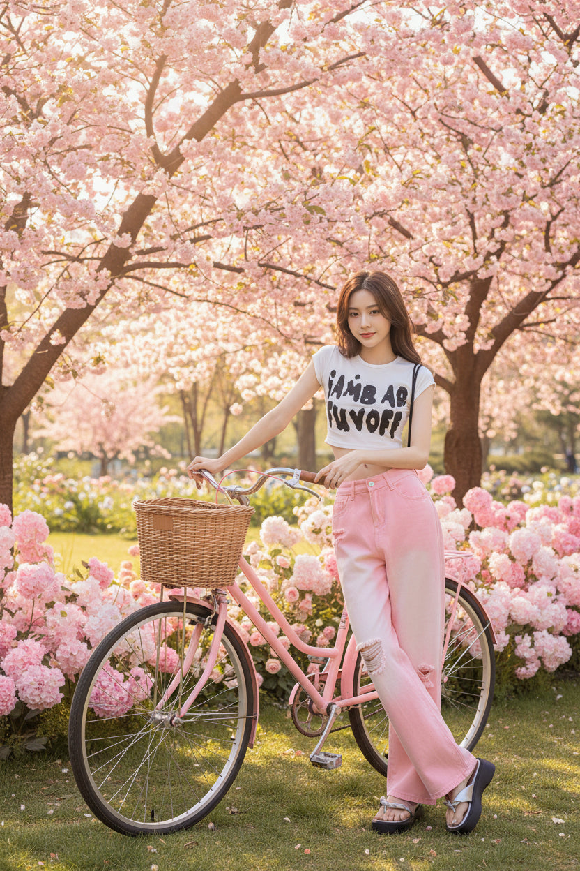 Ripped Ombré Pink High-Waist Jean