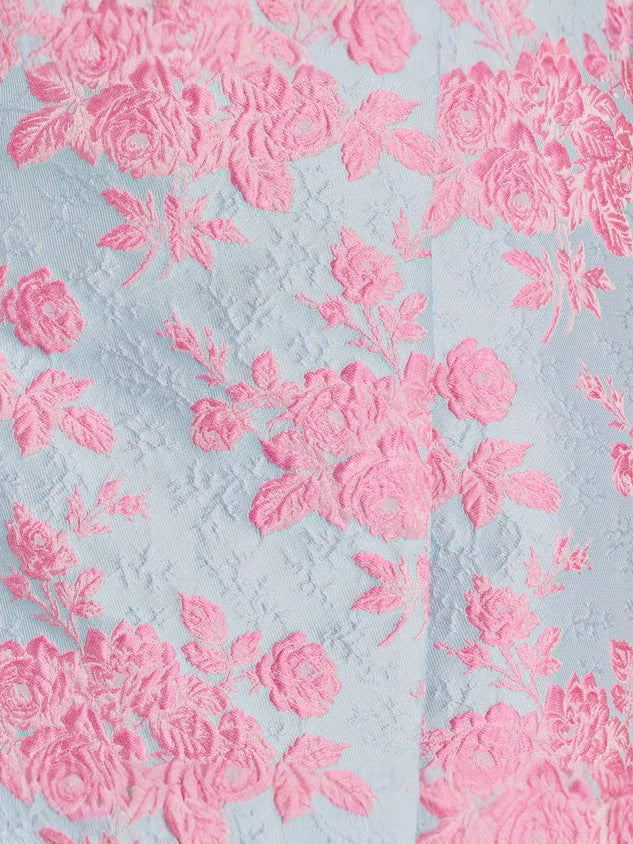 Pink Floral 3D-Bloom Mini Dress