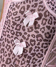 Pink Leopard Bow-Front bodysuit