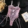 Pink Leopard Bow-Front bodysuit