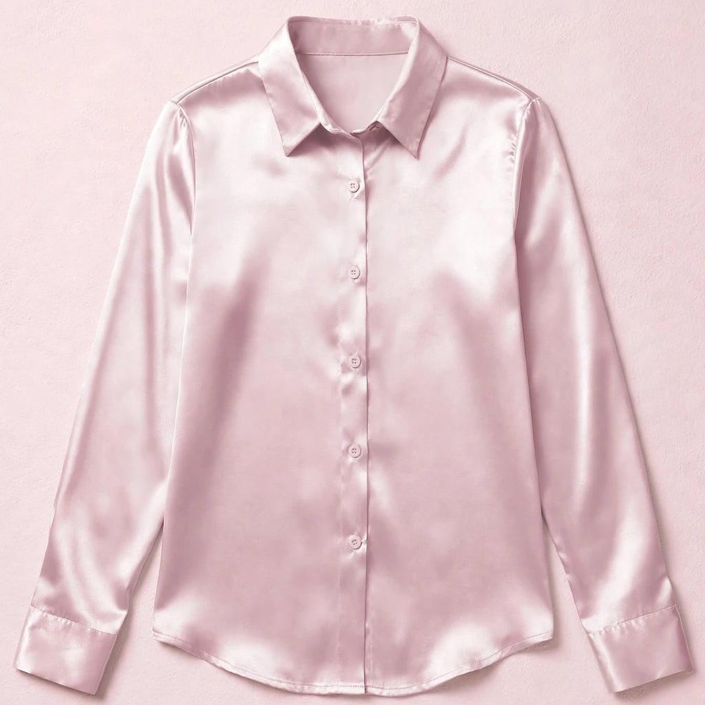 PINKLIZZIE | Satin Button-Front Shirt