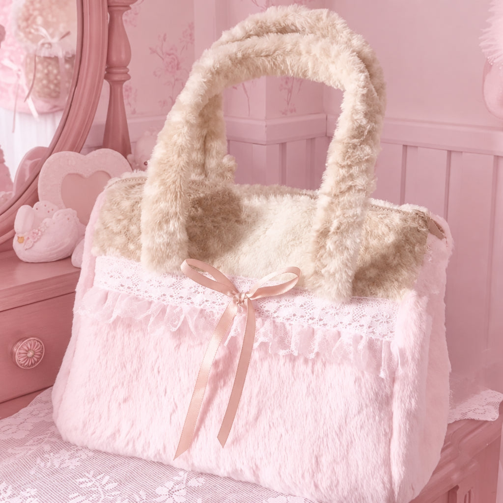PINKLIZZIE | Plush Bow Shoulder Bag