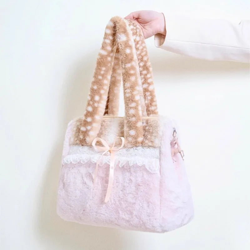 PINKLIZZIE | Plush Bow Shoulder Bag