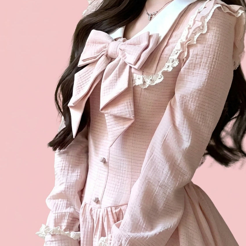 PINKLIZZIE | Lace Bow A-Line Mini Dress