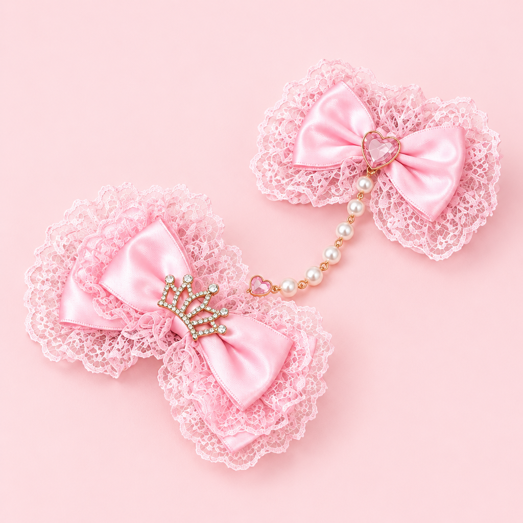 PINKLIZZIE | Pink Heart Bow Pearl Bracelet