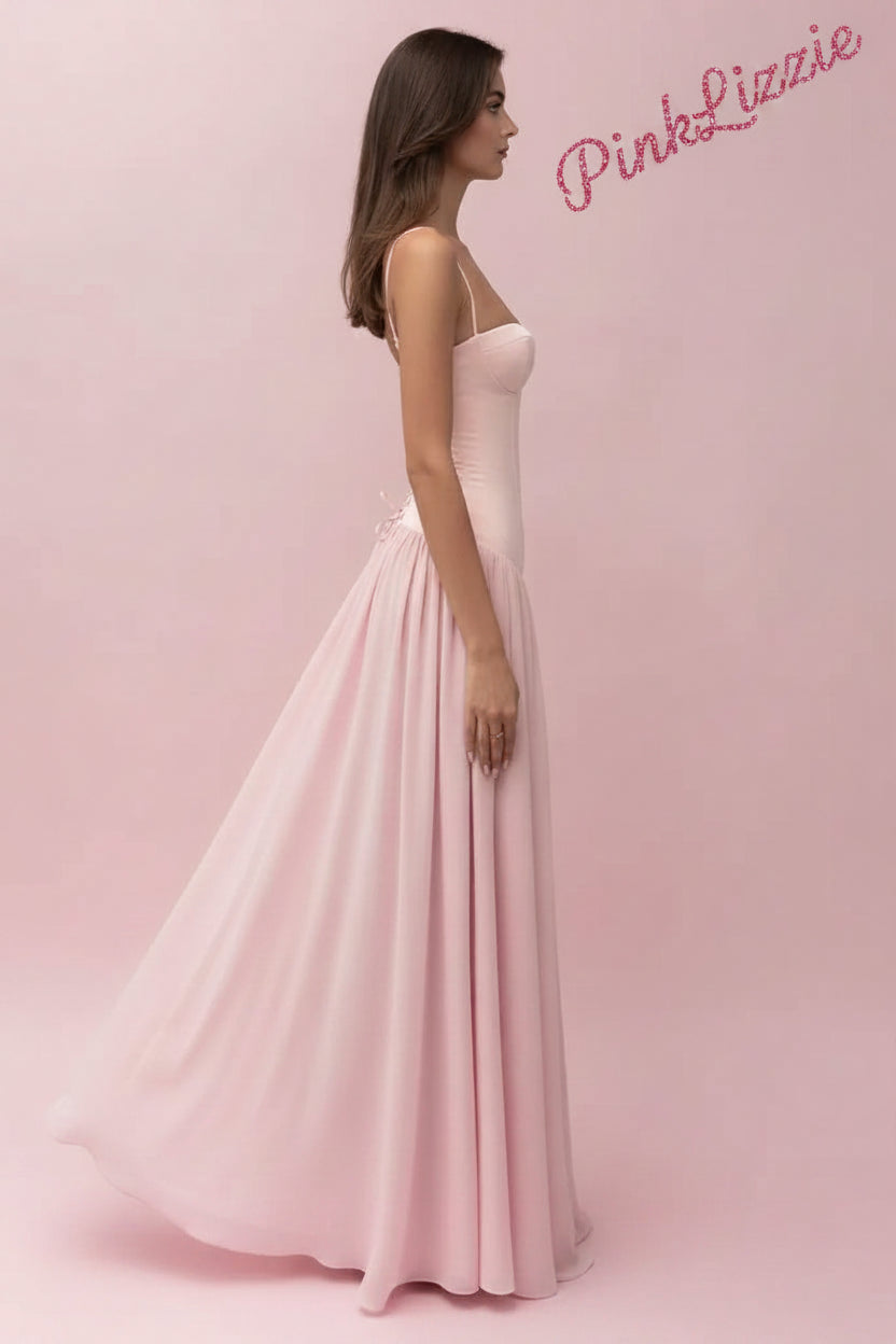 Chiffon Slim-Fit Evening Maxi Dress