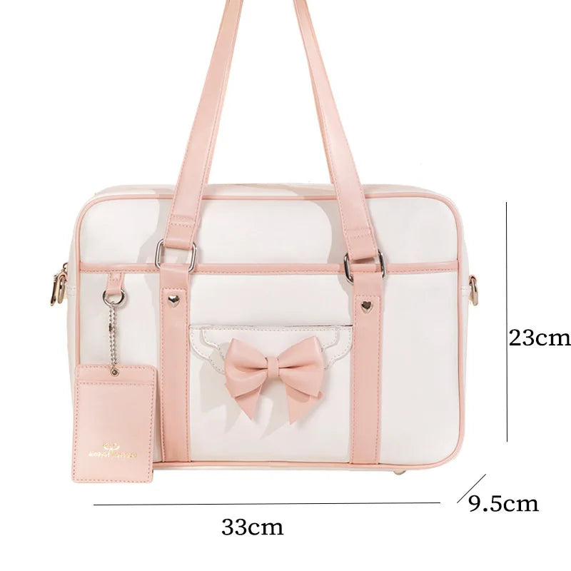 PINKLIZZIE | Soft PU Bow Shoulder Tote Bag