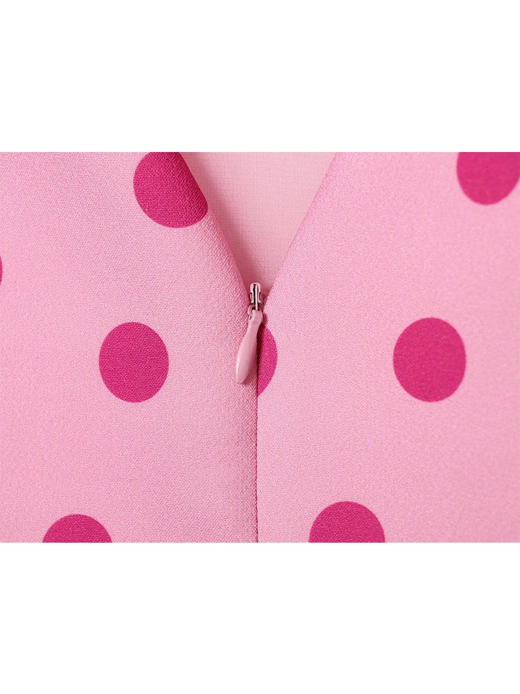 Polka-Dot Puff-Sleeve Blouse