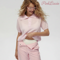 Pointelle Knit Polo Top