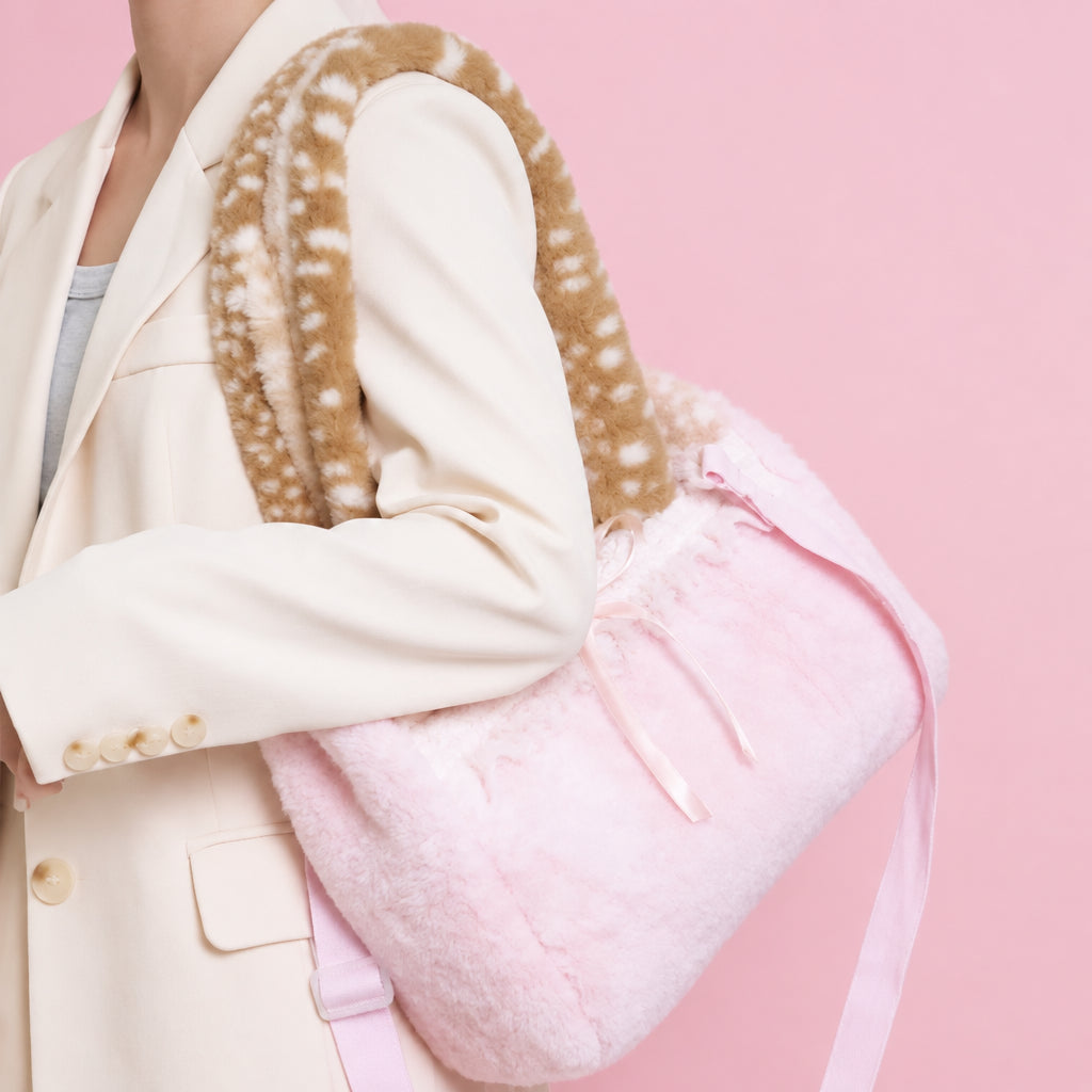 PINKLIZZIE | Plush Bow Shoulder Bag