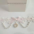 PINKLIZZIE | Pearl Lace Ribbon Bow Choker