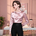 Silk-Satin Long-Sleeve Blouse