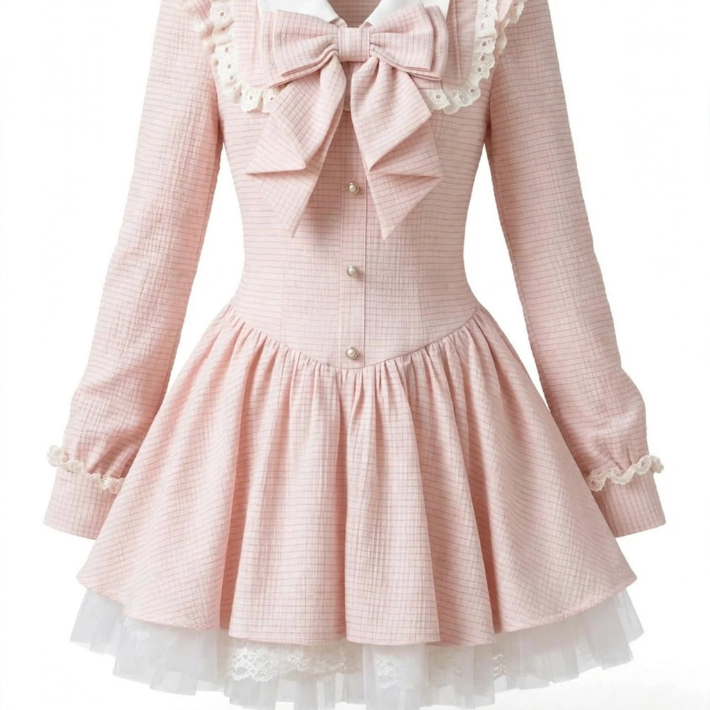 PINKLIZZIE | Lace Bow A-Line Mini Dress