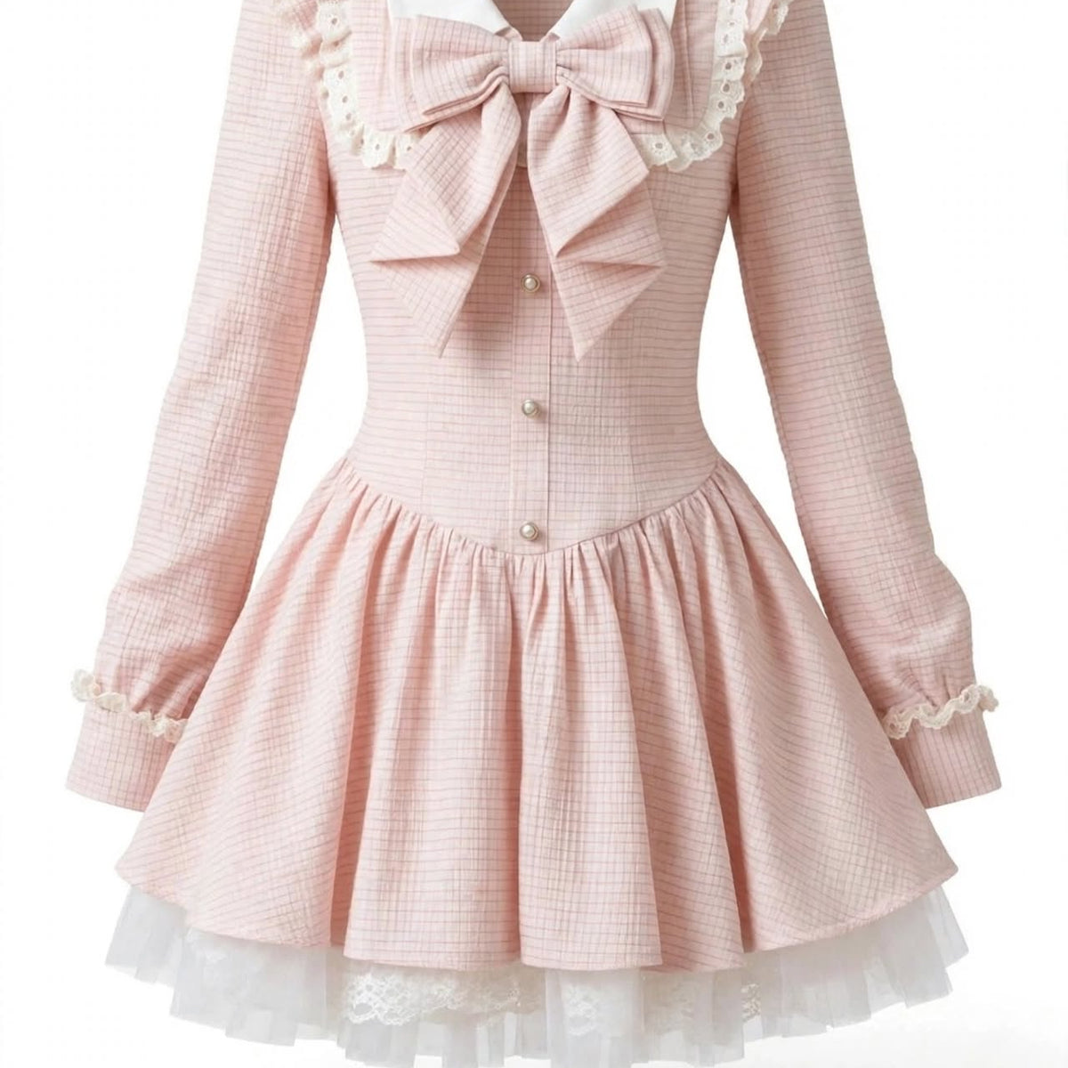 PINKLIZZIE | Lace Bow A-Line Mini Dress