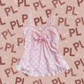Polka-Dot Bow-Lace Crop Top