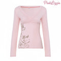 Floral V-Neck Long-Sleeve Tee