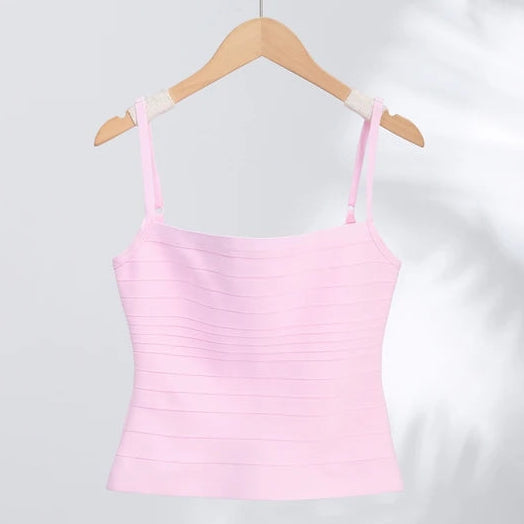 Slash-Neck Pleated Knit Crop Top