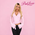 PINKLIZZIE | Lace-Trim Wrap Flare-Sleeve Crop Top