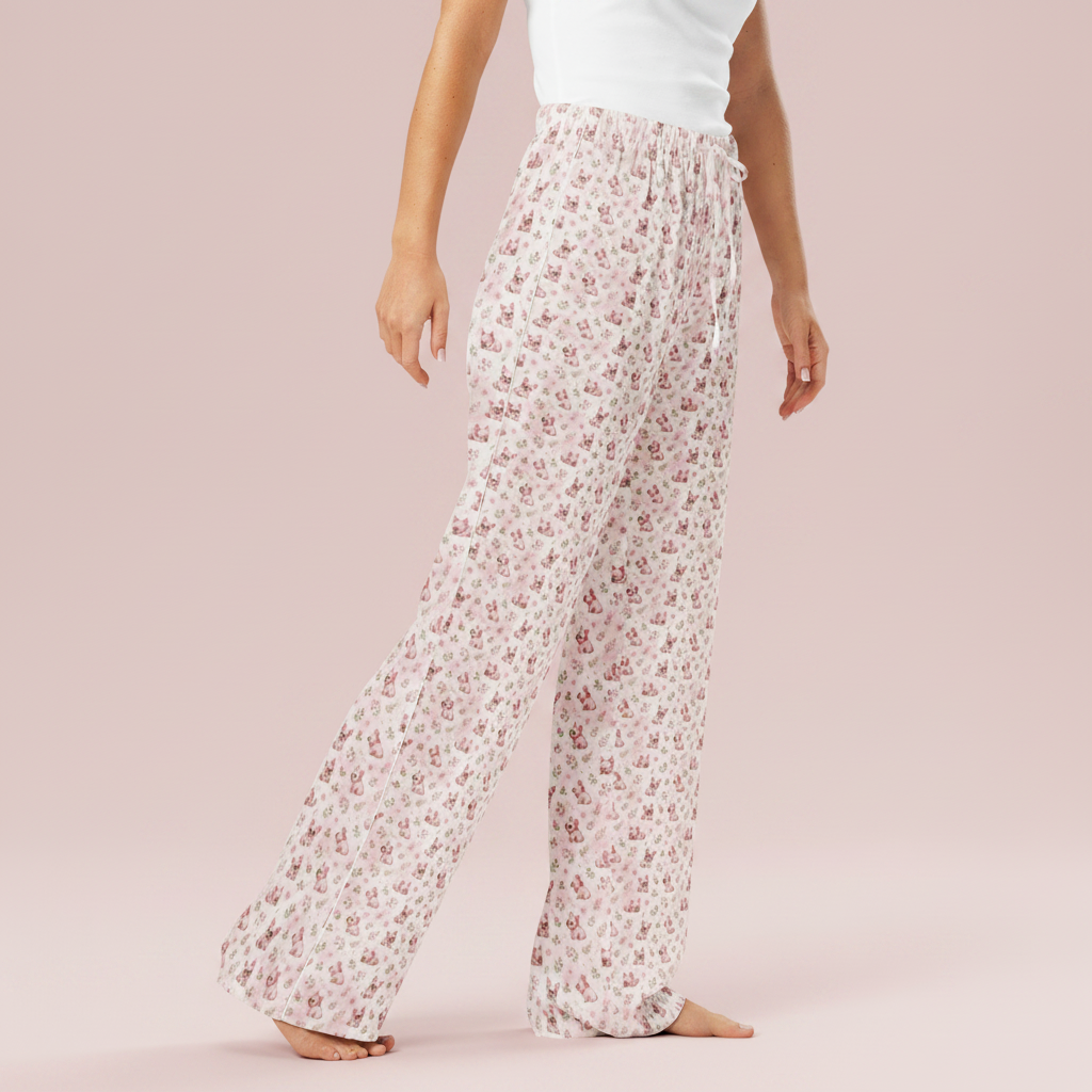 Ditsy French Bulldog Pajama Pants by PinkLizzie