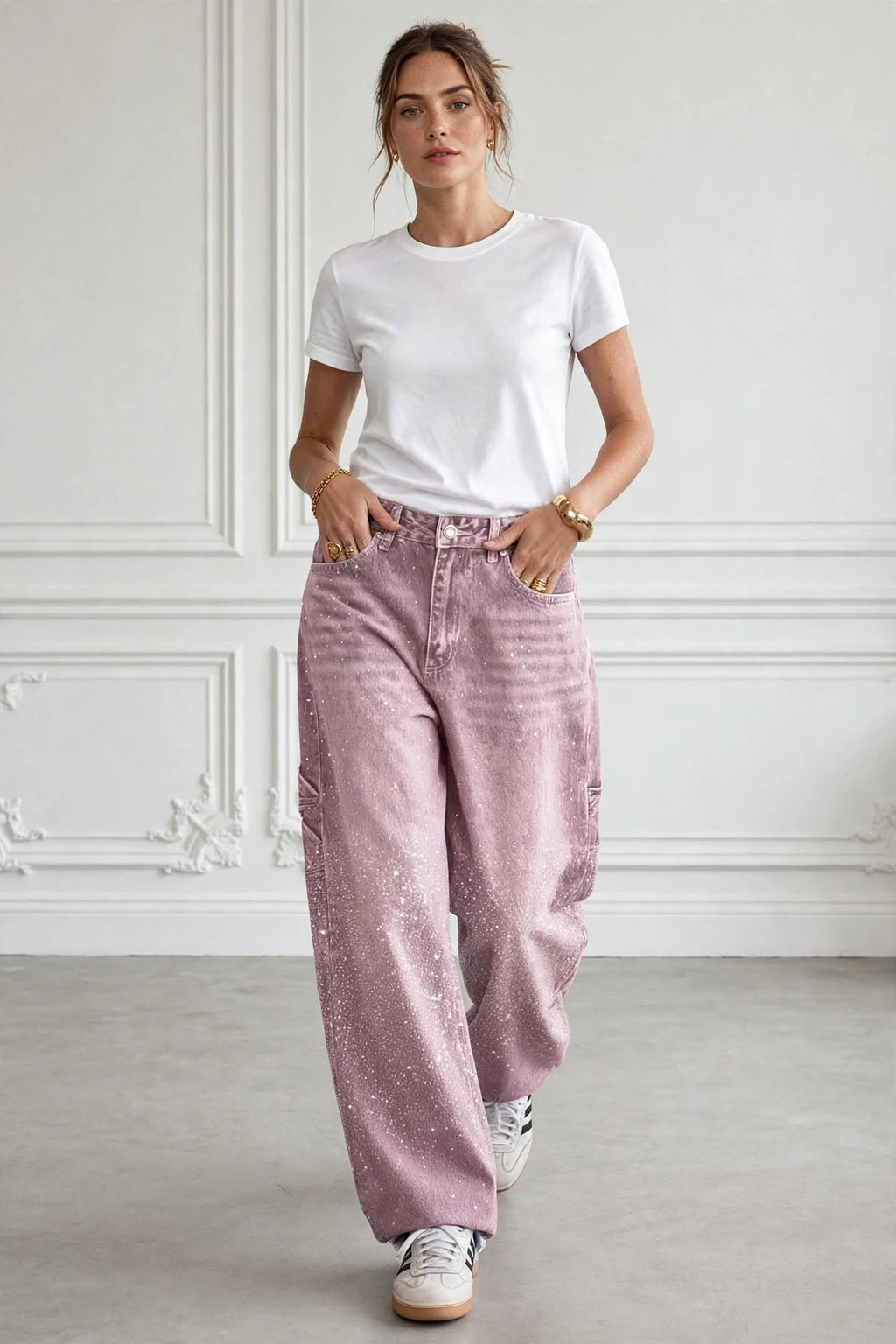 PINKLIZZIE | High-Shine Wide-Leg Straight Jeans