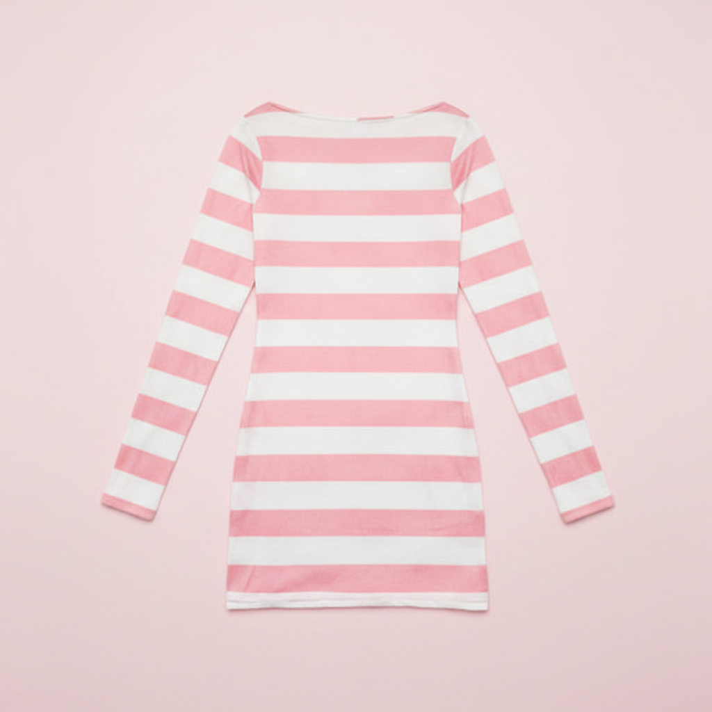 PINKLIZZIE | Striped Long-Sleeve Mini Dress