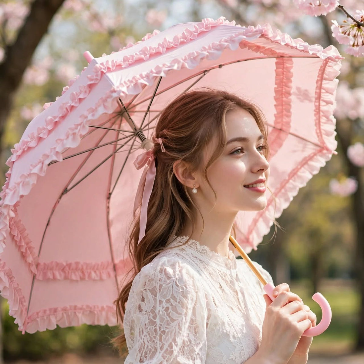 PINKLIZZIE | Vintage Lace Foldable Umbrella