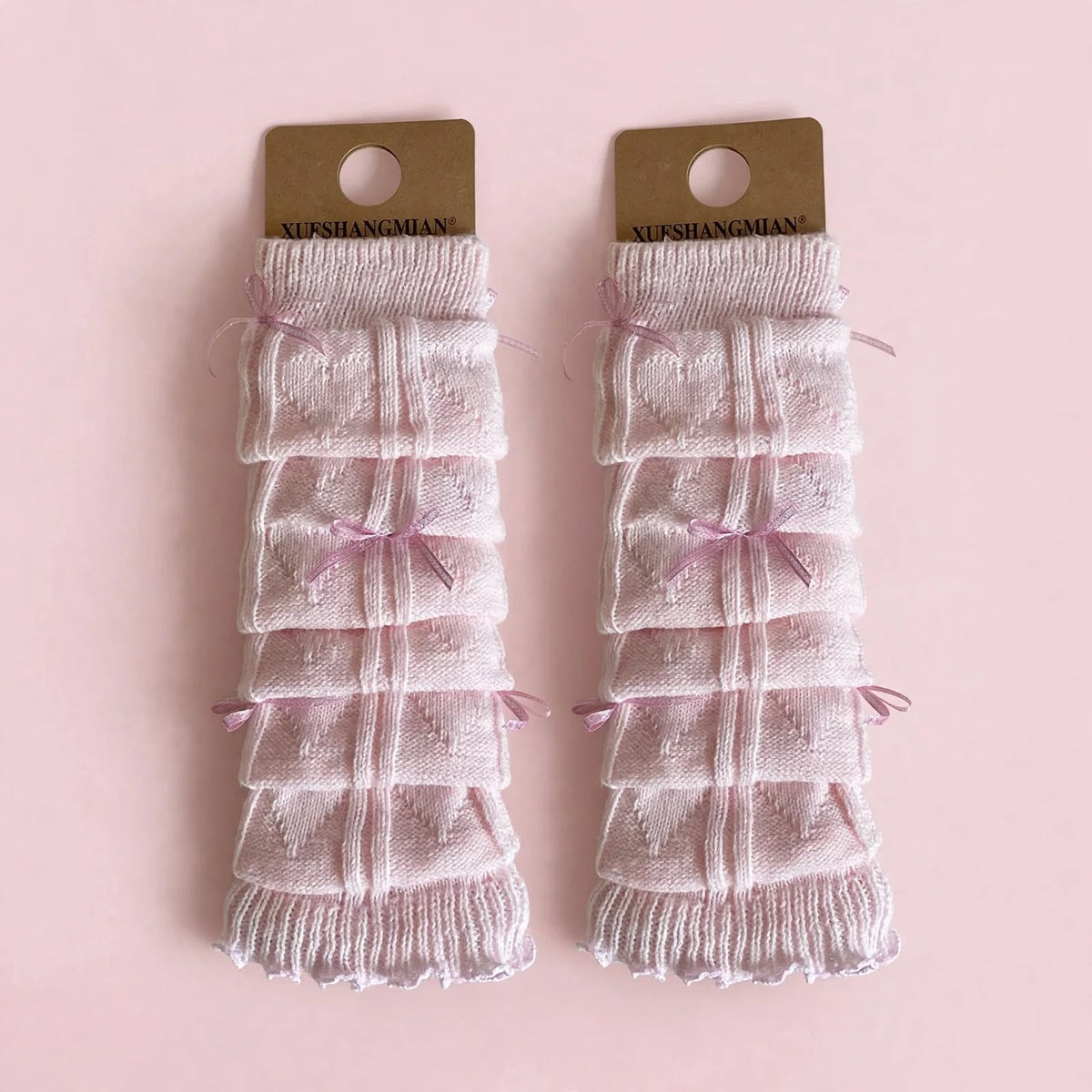 PINKLIZZIE | Knitted Ballet Bow Leg Warmers