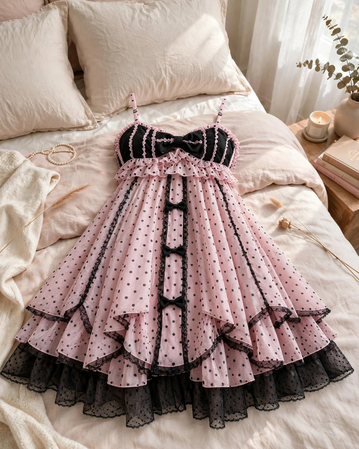 PINKLIZZIE | Lace Dot Floral Mini Dress