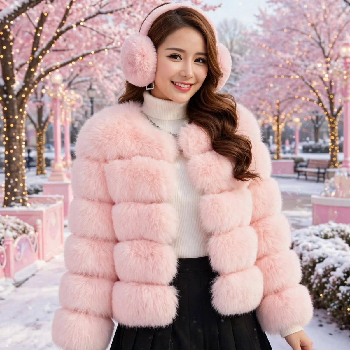 PINKLIZZIE | Pink Faux Fur Coat