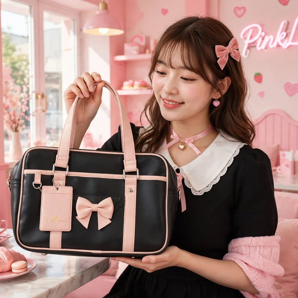 PINKLIZZIE | Soft PU Bow Shoulder Tote Bag