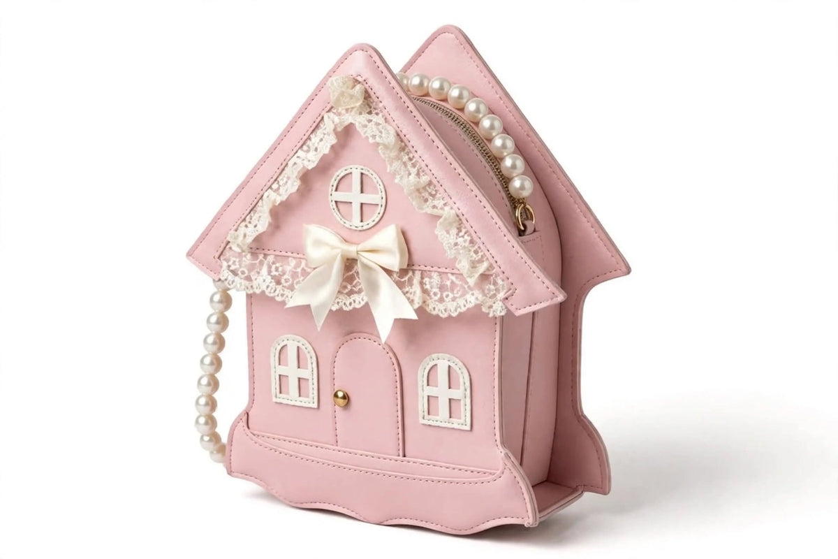 PINKLIZZIE | Pearl Chain House Box Crossbody Bag
