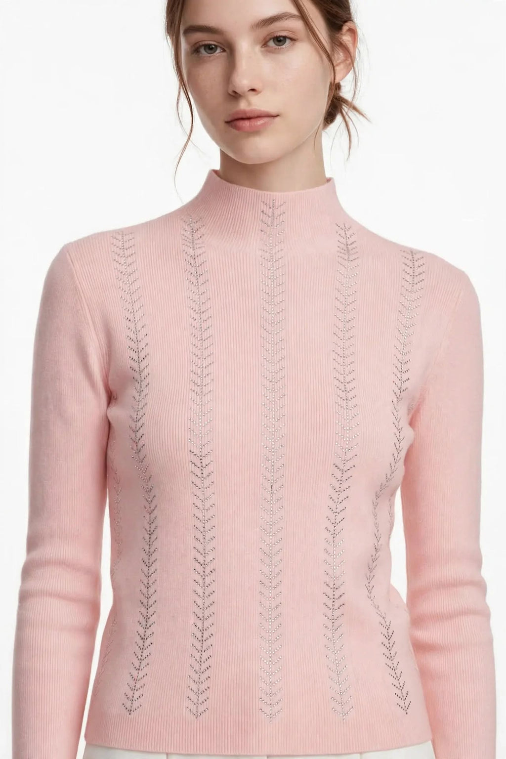 PINKLIZZIE | Rhinestone Sparkle Turtleneck Jumper